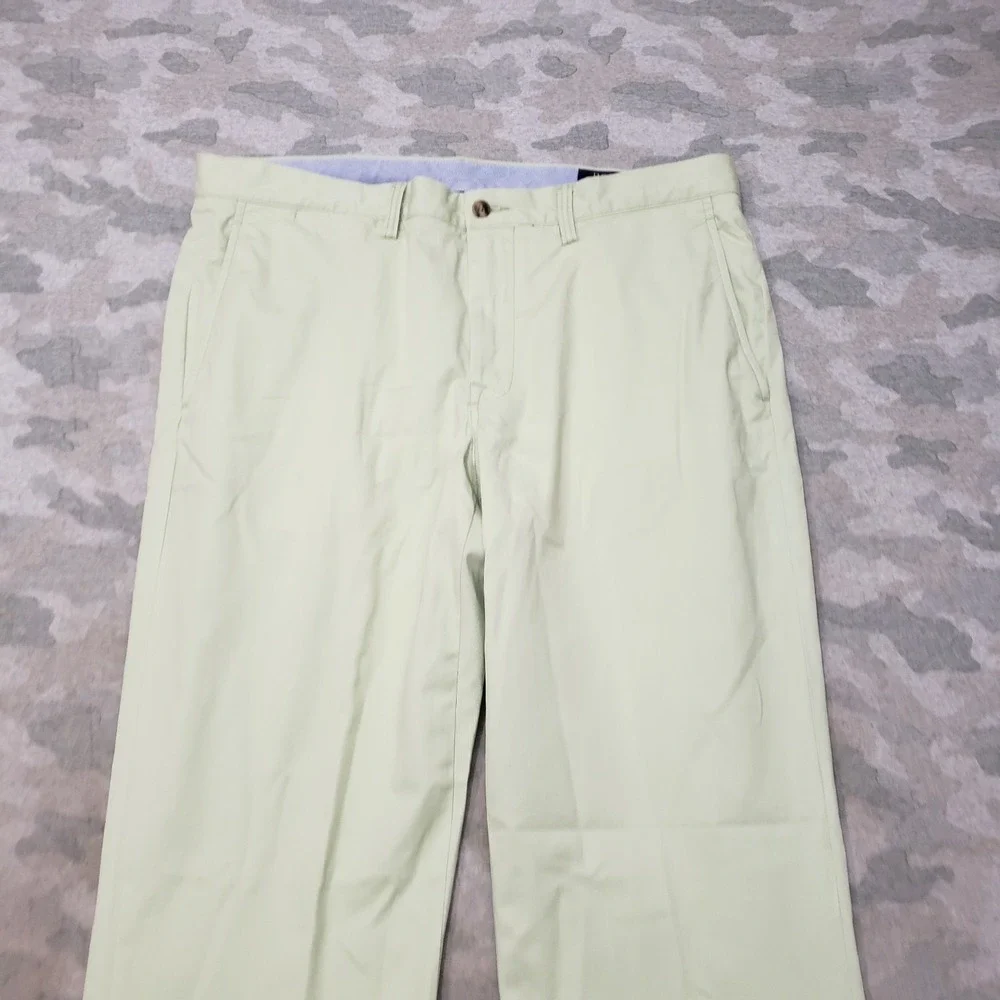 Polo Ralph Lauren Pants Mens 43x32 Green Stretch Straight Fit Pockets Chino
